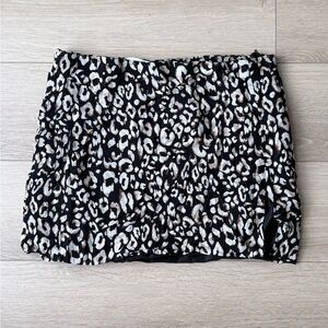 H&M Black and White Animal Print Mini Skirt